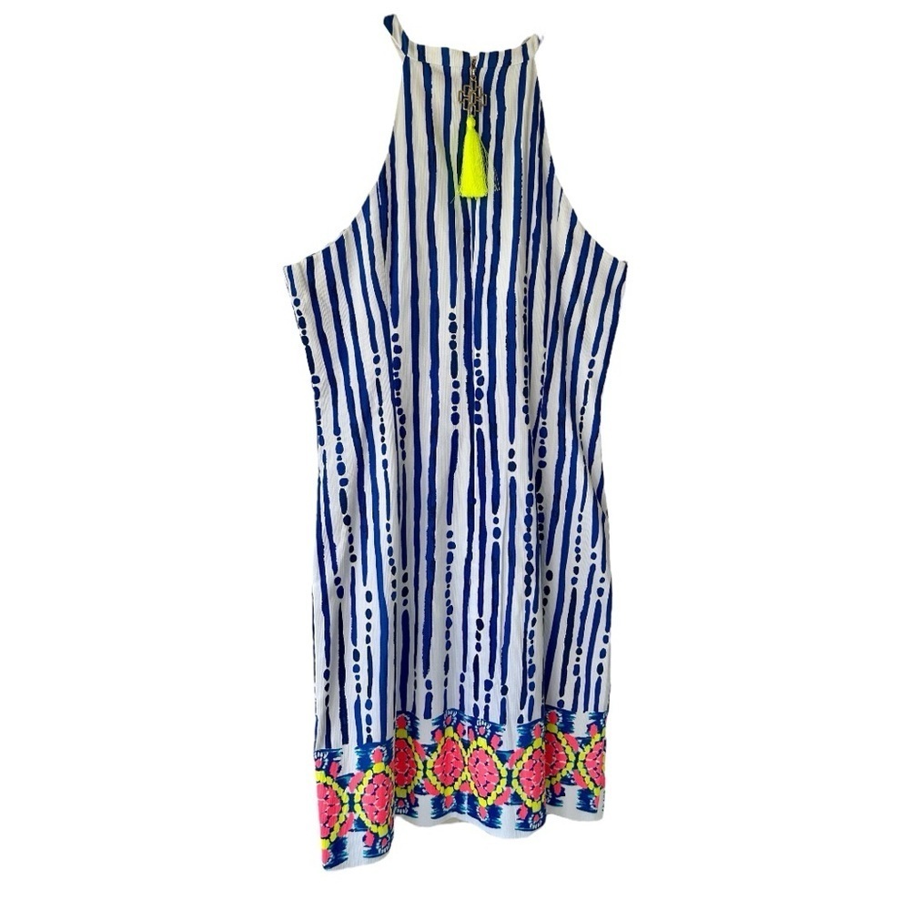 LILLY PULITZER, NWT, WOMENS, IVEIGH SHIFT DRESS IN BLUE CRUSH, BAY STRIPE.SIZE 0 - Picture 6 of 13